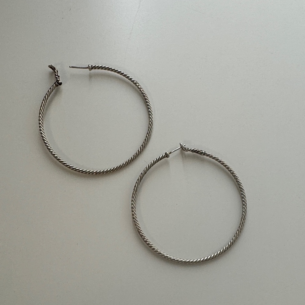 David Yurman | Sterling Silver Large Cable Classics Hoop Earrings
